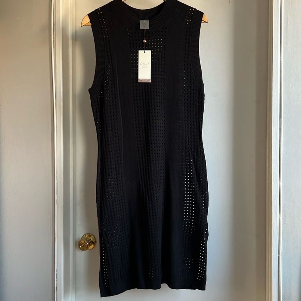 Calia crochet black beach cover up. Size S. NWT.